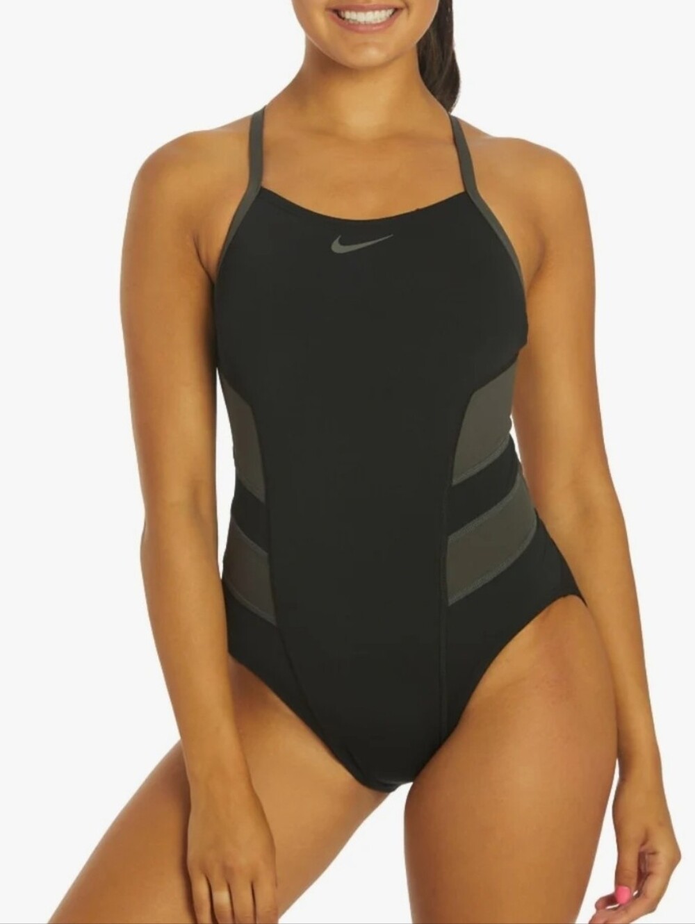 Nike Women's Color Block Racerback One Piece Swimsuit Size 12